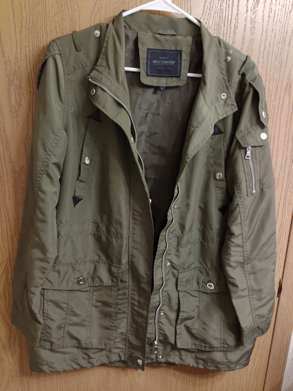 Miss London Olive Utility Field Jacket